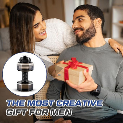 2 Pcs Christmas Dumbbell Water Bottle Gifts, 2.2 L / 75 oz Gym Workout Water Bottles Big Capacity Sports Gym Gift for Running Outdoors Cycling Camping Sports Lovers Men Women