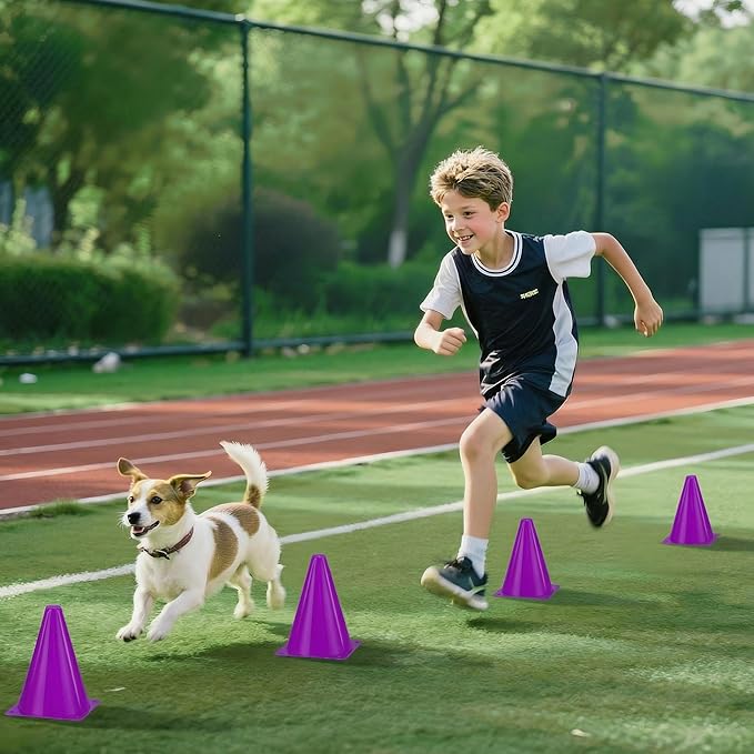 36pcs Cones 7 Inch Soccer Cones and Plastic Traffic Cones, Durable Cones for Sports Training, Ideal for Soccer, Basketball, Football, Skating, and Agility Drills Practice
