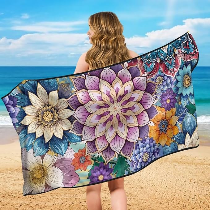 Bulopur Boho Mandala Car Seat Towel Cover After Gym Workout Beach and Swimming Sweat Carseat Protector Breathable Washable Removable Auto Accessories