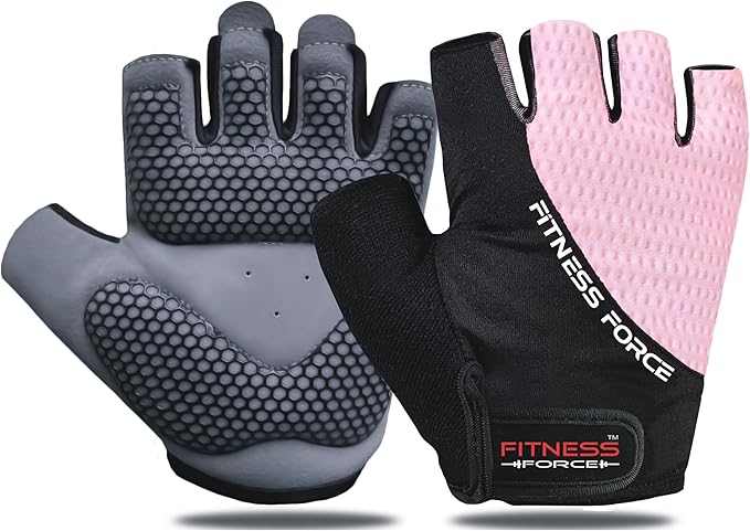 FITNESS FORCE Breathable Workout Gloves for Men and Women, Padded Weight Lifting Gloves with Full Palm Protection for Grip, Exercise, Cycling, Gym, Fitness Training