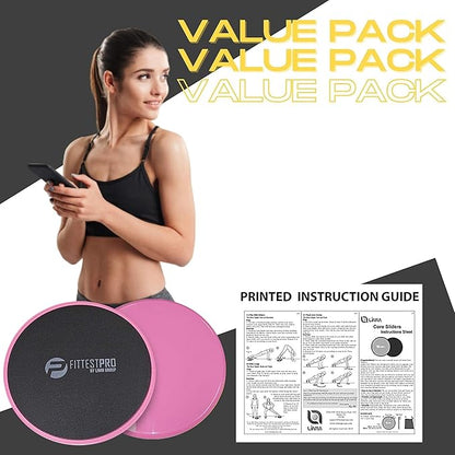 Limm Core Sliders for Working Out - Exercise Sliders Fitness, Stability, Ab, Legs & Full Body (Set of 2) - Bonus Carry Bag & Workout Ebook - Gym Gliding Disc Pads for Hardwood, Carpet & More