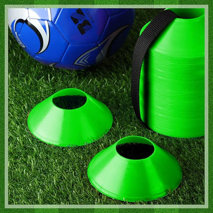 Hanaive 100 Pieces Mini Soccer Cones for Sport Drills 5 Inch Agility Disc Cones with Accessories for Kids Football Training