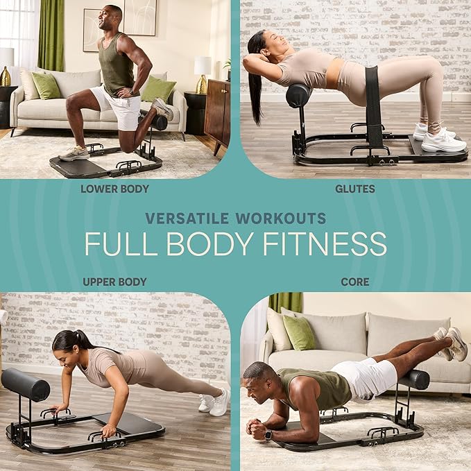 Lifepro Hip Thrust Machine – Adjustable Glutes Workout Equipment for Home – GluteBlast Foldable Booty Builder, Sissy Squat Machine, Thrust Glute Bench, Home Gym Glute Workout