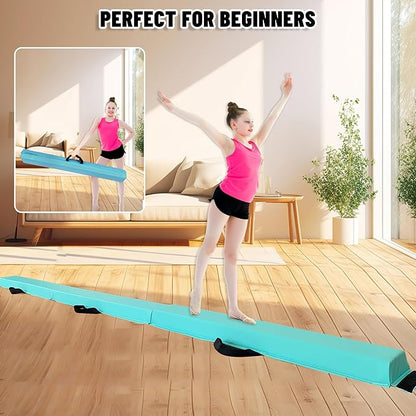 MARFULA 6 FT / 8 FT / 9 FT / 10 FT Folding Gymnastic Balance Beam for Kids with Carry Bag for Home and Club Use