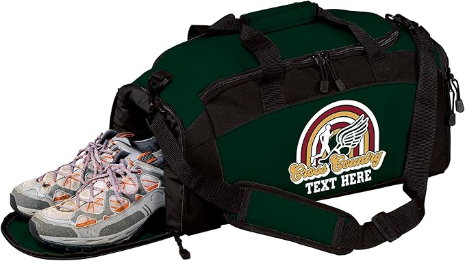 Personalized Cross Country Duffel Bag – Custom Name Team Logo XC Gym Travel Bag for Runners – Lightweight Athletic Sports Gear Bag for Boys & Girls