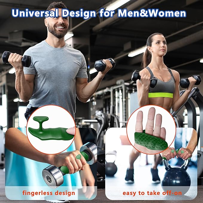 Silicone Gym Grips for Weight Lifting,Workout Gloves for Women Men Alternative,Anti Slip Gym Workout Grip,Rubber Gym Hand Grips-Weightlifting Grips Pad for Barbell,Pull Up,Ryptfit,Training