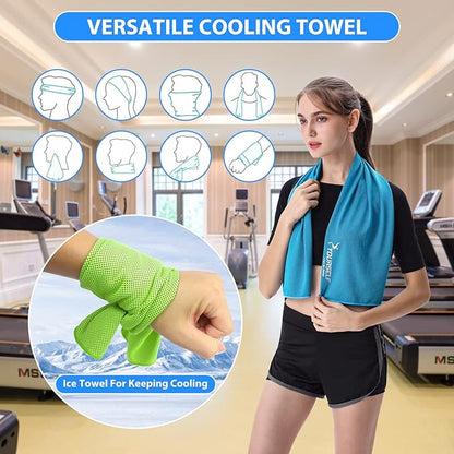 SYOURSELF Cooling Towel, Cooling Towels for Neck,40" x 12"Ice Towel for Instant Cooling Relief, Soft Breathable Chilly Towel, Perfect Yoga, Golf, Sports, Gym, Workout, Athletes Towel (1PC-Green)