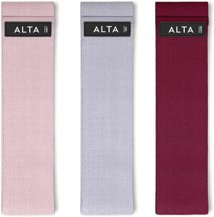 ALTA Booty Bands for Women - Premium Non-Slip Fabric Resistance Bands for Working Out - Cloth Resistance Bands for Legs, Fabric Exercise Bands, Leg Bands for Working Out Women, Looped Hip Bands Set