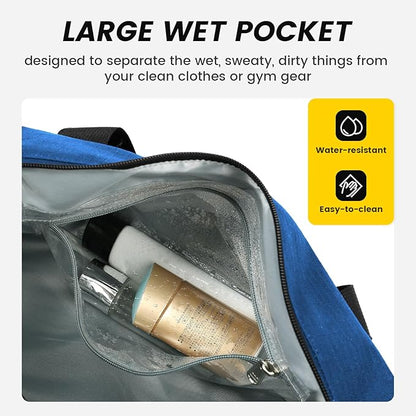 Vorspack Small Gym Bag - 14 Inches Duffle Bag for Travel Lightweight Duffel Bag for Men Women Personal Item Bag Weekender Bag for Travel Sports Gym - Blue