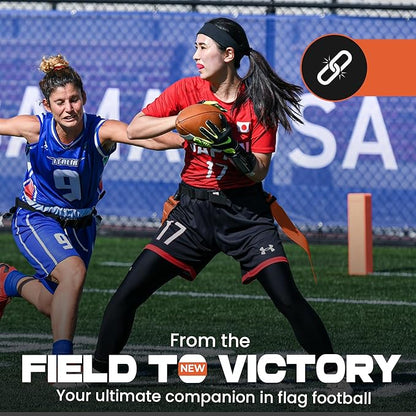 Gameday Flag Football Set – Kits for 2–14 Players w/Belts, Agility Cones & Carry Bag – Available in Multi Colors & Sizes