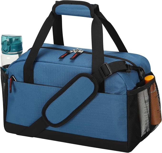Small Gym Bag with Wet Pocket - 14 inch Mini Duffle Bag for Men & Women Lightweight Carry On Bag for Travel Sport - Blue