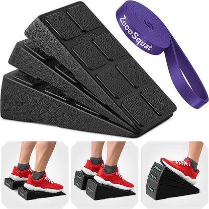 Squat Wedge Block Set of 3/5 - 960 LBS Capacity - Slant Board for Calf Stretching with 5 Stackable Angles - Calf Stretcher Slant Board - Workout Equipment - EPP Material for Exercise Equipment & Physical Therapy