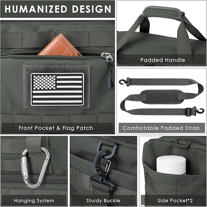 ETRONIK Travel Bag for Men Women, Gym Bag & Tactical Duffle Bags for Travel, Carry on with Toiletry Bag and Shoe Compartment, Weekender Overnight Trip with Wet Pocket for Workout Medical, Gray
