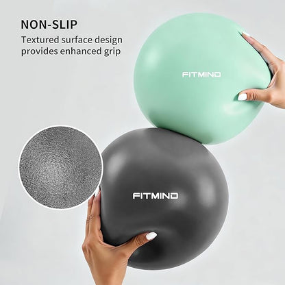 FITMIND_Pilates Ball 10 Inch Anti-Burst Slip Resistant Mini Yoga Ball for Fitness, Core Training, Physical Therapy, Balance, Stability, Stretching 200kg 440lbs Capacity