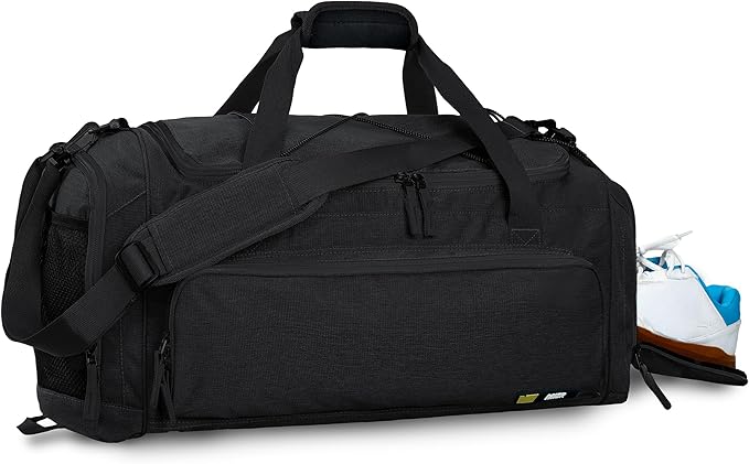 MIER Large Gym Bag for Men Sports Duffle Bag with Shoe Compartment 60L Lightweight Duffel Bags for Workout Fitness Travel, Blue