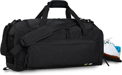 MIER Large Gym Bag for Men Sports Duffle Bag with Shoe Compartment 60L Lightweight Duffel Bags for Workout Fitness Travel, Blue