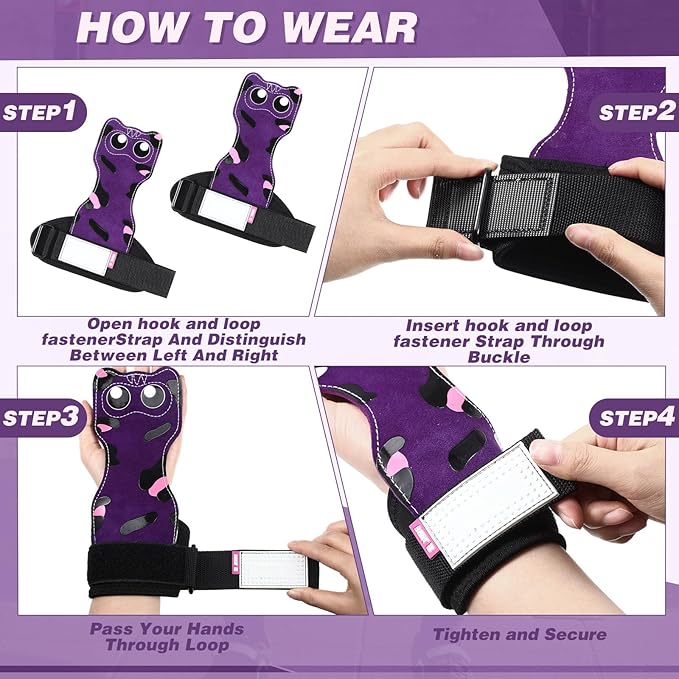 Lifting Wrist Straps Weight Lifting Grips with Cushion Wrist Loop Gym Workout Straps Double Layer Leather with Storage Pouch for Women and Men Deadlift Powerlifting Pull Up