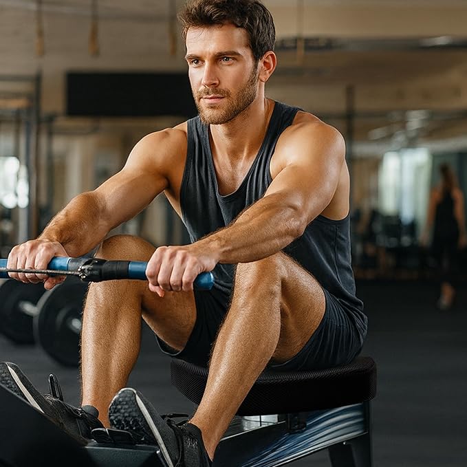 Exercise Bike Seat Cushion for Long Rides, High-Density Foam Padding, Breathable Mesh Non-Slip Cover, Stationary Bike & Rowing Machine Seat Pad for Comfort and Support