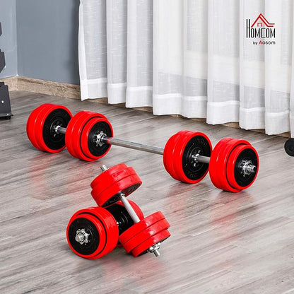 Soozier Adjustable Dumbbell Set, Convertible to Barbell Weight Set for Home Gym Women and Men Weight Lifting Training.