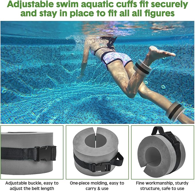 5 Pcs Pool Aquatic Exercise Set Including 2 Lightweight Water Dumbbells, 2 Ankle Swimming Weights, and Swim Belt Water Exercise Equipment for Aquatic Aerobics
