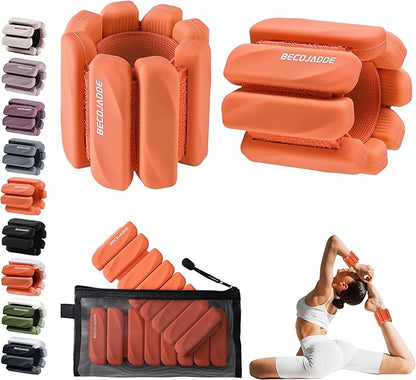 Ankle Weights Set of 2 (1 lb/2 lb Each) for Women Men Adjustable Wrist Bracelet for Home Gym Weighted Bangles Wristbands Leg Arm Weights for Walking Swimming Running Pilates Yoga Gym