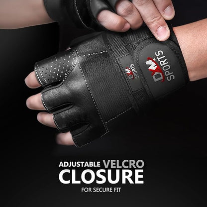 DXM SPORTS Weight Lifting Gym Workout Gloves with Wrist Wrap Support for Men & Women, Full Palm Protection Exercise Gloves for Weightlifting, Training, Fitness, Hanging, Pull ups