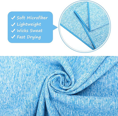 3 Pack Microfiber Gym Towel Quick Dry Sweat Towels Women Men Lightweight Running Cycling Fitness Hiking Tennis Exercise Outdoor Sports Towel(3 Pack(Blue))