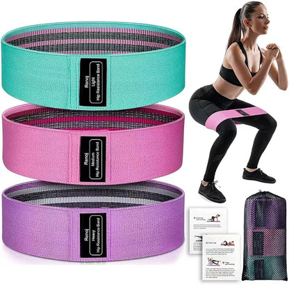 Resistance Bands for Working Out with Workout Bands Guide. 3 Booty Bands for Women Men Fabric Elastic Bands for Exercise Bands Resistance Bands for Legs Bands for Working Out Hip Thigh Glute Bands Set