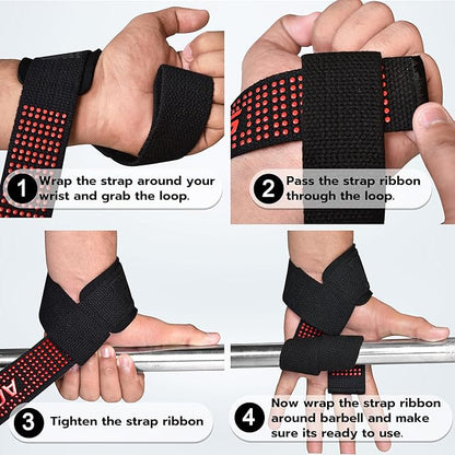 AQF Lifting Wrist Straps for Weightlifting, Powerlifting & Deadlifts – 23” Neoprene Padded Cotton Straps for Strength Training & Gym Workouts - Maximum Grip Support for Men & Women
