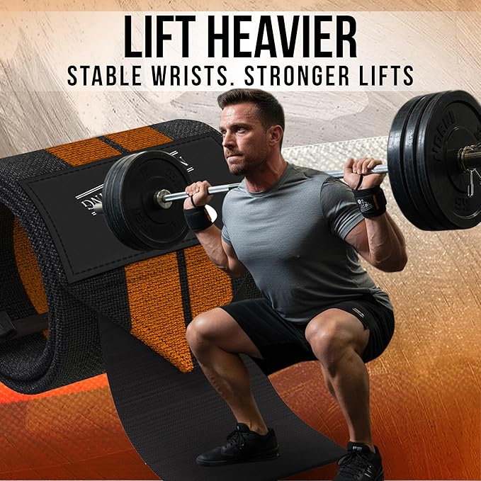 Nordic Lifting Wrist Wraps (1 Pair/2 Wraps) – Lifting Wrist Wraps with Thumb Loop for Weightlifting, Powerlifting & CrossFit – Durable Wrist Support Straps for Men & Women – Gym Essentials for Heavy Lifts