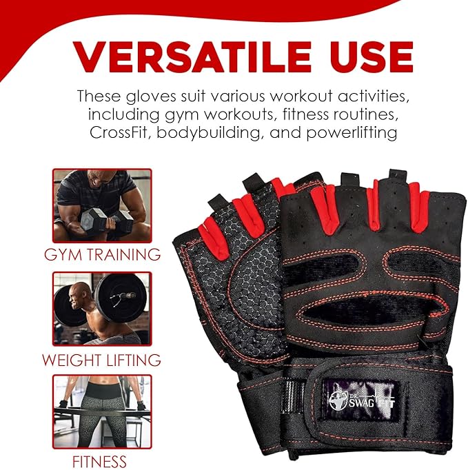 Weight Lifting Gloves, Supportive Gym Gloves for Fitness, Crossfit, and Weight Training for Men & Women, Non-Slip, Durable Workout Gloves with Wrist Support