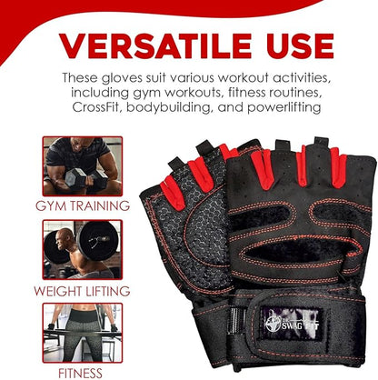 Weight Lifting Gloves, Supportive Gym Gloves for Fitness, Crossfit, and Weight Training for Men & Women, Non-Slip, Durable Workout Gloves with Wrist Support