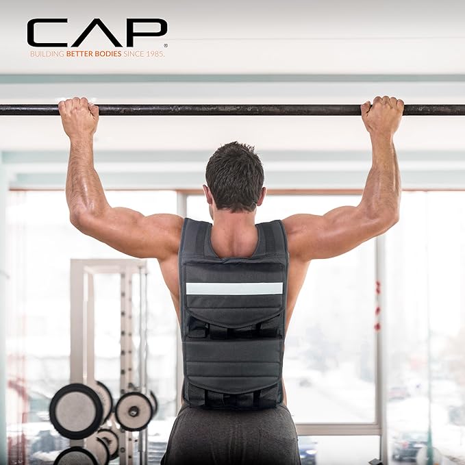 CAP Barbell Adjustable Weighted Vest | 20-150 lbs | Heavy-Duty Workout Vest with Removable Iron Weights for Strength Training, Cardio, Running, and Calisthenics
