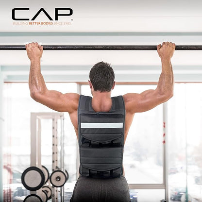 CAP Barbell Adjustable Weighted Vest | 20-150 lbs | Heavy-Duty Workout Vest with Removable Iron Weights for Strength Training, Cardio, Running, and Calisthenics