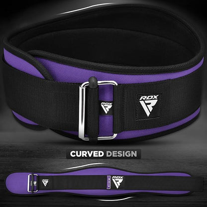RDX Women Weight Lifting Belt 6.5” Curved Padded Back Lumbar Support, Fitness Strength Training, Core Exercise Workout Bodybuilding Powerlifting Deadlifts Squats, Ladies Home Gym Equipment