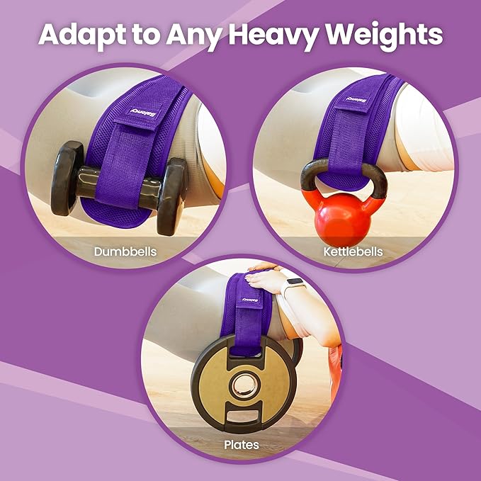 Hip Thrust Belt, Balency Hip Thrust Belt for Dumbbells Heavy, Booty Belt for Hip Thrust, Slip-Resistant Padding Hip Thrust Belt for Gym or Home Workouts, Hip Thrust Band for Dumbbell Kettlebell Plate