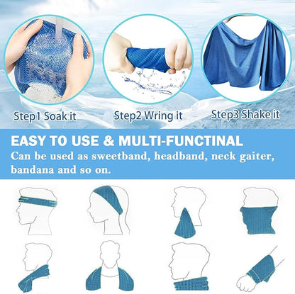 30Pack Cooling Towels for Neck and Face (40"x12"), Ice Microfiber Cooling Towels Bulk for Workout Cooling Neck Wraps Sweat Towels for Gym Yoga Golf Running Sport