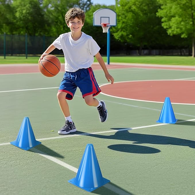 36pcs Cones 7 Inch Soccer Cones and Plastic Traffic Cones, Durable Cones for Sports Training, Ideal for Soccer, Basketball, Football, Skating, and Agility Drills Practice