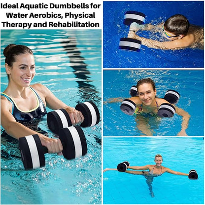 5 Pcs Pool Aquatic Exercise Set Including 2 Lightweight Water Dumbbells, 2 Ankle Swimming Weights, and Swim Belt Water Exercise Equipment for Aquatic Aerobics