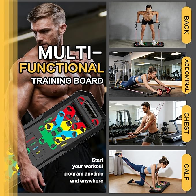 IUT Solid Push Up Board 15 in 1 Home Workout Equipment Multi-Functional Pushup Stands System Fitness Floor Chest Muscle Exercise Professional Equipment Burn Fat