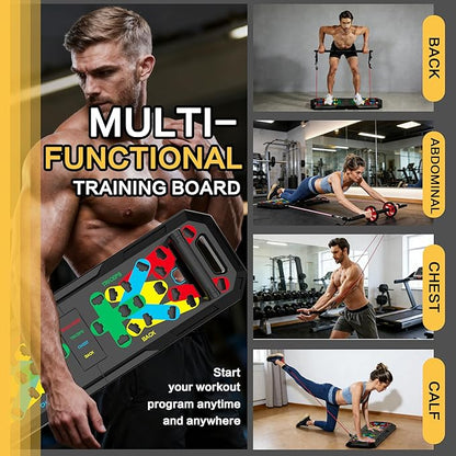 IUT Solid Push Up Board 15 in 1 Home Workout Equipment Multi-Functional Pushup Stands System Fitness Floor Chest Muscle Exercise Professional Equipment Burn Fat