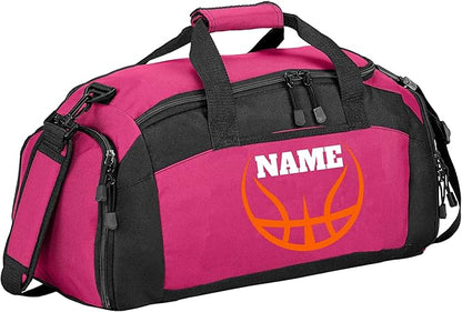 Personalized Basketball Duffle Bag – Custom Name & Team Logo Gym Bag for Boys & Girls – Large Sports Travel Bag with Shoe Compartment – Basketball Practice & Tournament Gear