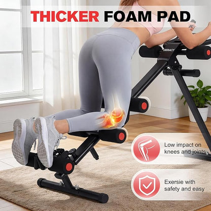 DERACY Ab Workout Machine Adjustable Ab Trainer Abdominal Trainer for Home Gym Foldable Ab Crunch Machine for Core 440 LBS