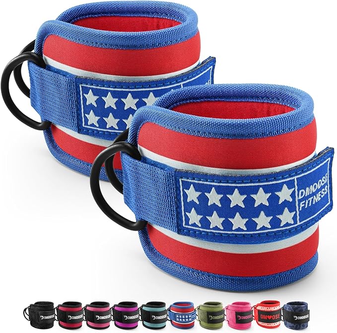 DMoose Fitness Ankle Strap for Cable Machine - One Size Fit with Premium Padding Cuffs, Ankle Bands for Working Out, Booty Workouts, Leg Extension, Hip Abductors, Kickbacks & Lower Body Exercises