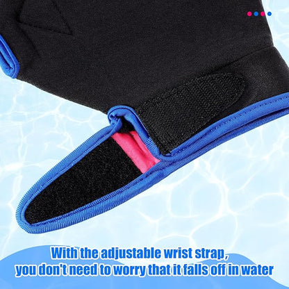 Sumind 2 Pairs Swimming Gloves Aquatic Training Gloves Neoprene Mittens Webbed Fitness Water Aerobics Resistance Training for Women Men Swimming Diving(Medium,Black, Dark Gray)
