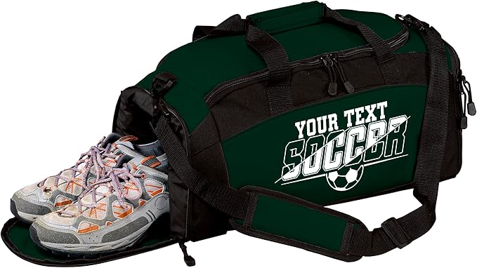 Personalized Soccer Duffel Bag with Shoe Compartment – Custom Name Sports Bag for Boys & Girls – Soccer Practice & Travel Gear Bag