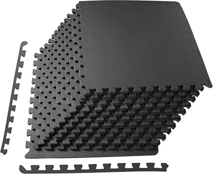 BalanceFrom Puzzle Exercise Mat 1/2" Thick, EVA Interlocking Foam Floor Tiles for Home Gym, Mat for Home Workout Equipment, Floor Padding for Kids, Multiple Sizes and Colors