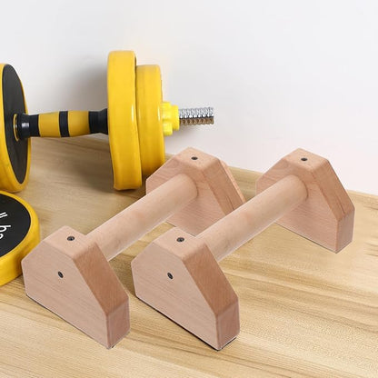 Push-Up Bars Wooden Pushup Handles Strength Training Pushup Stands 25Cm Beech Wood Pair for Indoor Outdoor Workout Fitness Equipment