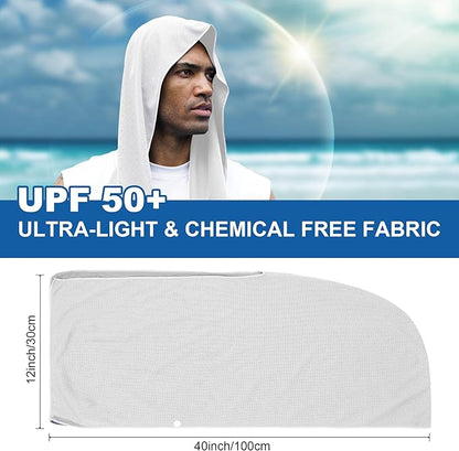 Sukeen Cooling Hoodie Towel, Cooling Towels for Neck and Face Quick Drying Absorbent, UV Protection Cooling Neck Wraps, Sport Workout Camping Cycling Cooling Towel