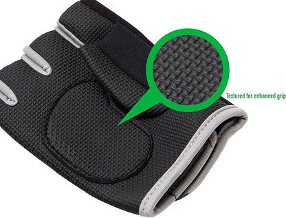 Mind Reader Workout Glove Set, Open Finger, Wrist Support for Men and Women, Textured Non-Slip Grip for Sports, Lifting Weights, Gym Fitness, XL, Grey